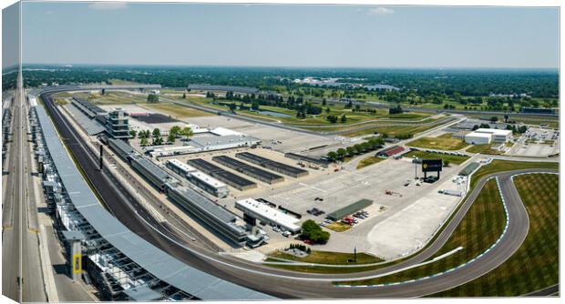 Indianapolis Motor Speedway Racetrack from above - INDIANAPOLIS, USA - JUNE 08, 2023 Canvas Print by Erik Lattwein