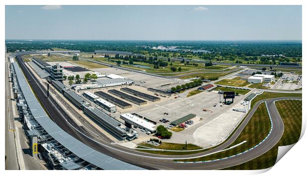 Indianapolis Motor Speedway Racetrack from above - INDIANAPOLIS, USA - JUNE 08, 2023 Print by Erik Lattwein