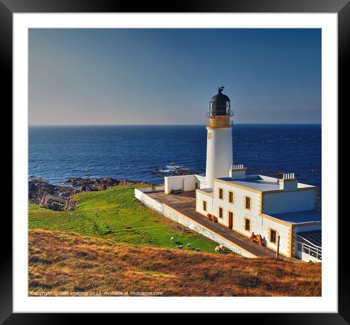 Rua Reidh Lighthouse Melvaig Wester Ross Highland  Framed Mounted Print by OBT imaging