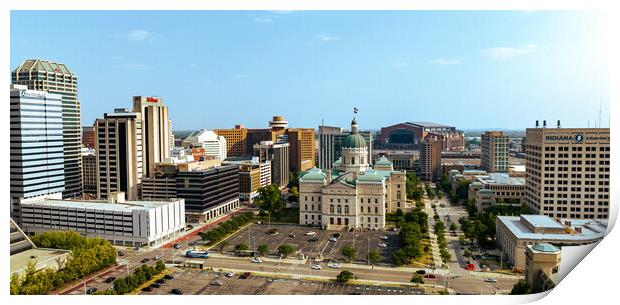 Indiana State Capitol in Indianapolis - aerial view - INDIANAPOLIS, USA - JUNE 08, 2023 Print by Erik Lattwein