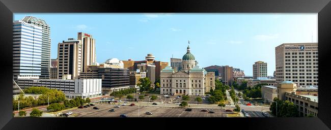 Indiana State Capitol in Indianapolis - aerial view - INDIANAPOLIS, USA - JUNE 08, 2023 Framed Print by Erik Lattwein