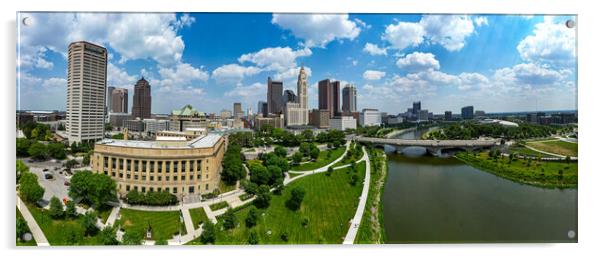 Downtown Columbus Ohio - aerial view - COLUMBUS, USA - JUNE 09, 2023 Acrylic by Erik Lattwein