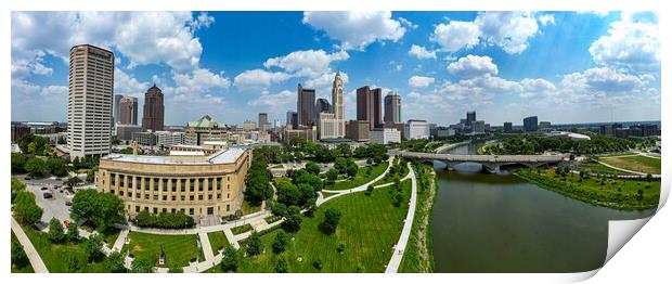 Downtown Columbus Ohio - aerial view - COLUMBUS, USA - JUNE 09, 2023 Print by Erik Lattwein