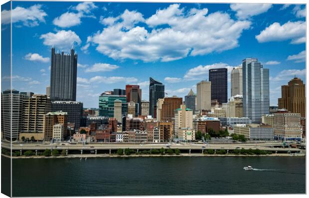 City of Pittsburgh - aerial view - PITTSBURGH, USA - JUNE 09, 2023 Canvas Print by Erik Lattwein