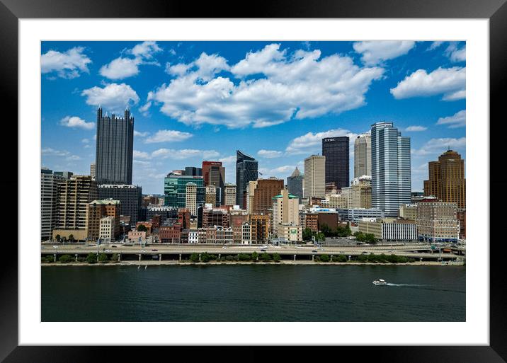 City of Pittsburgh - aerial view - PITTSBURGH, USA - JUNE 09, 2023 Framed Mounted Print by Erik Lattwein