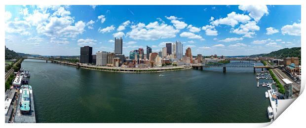 City of Pittsburgh - panoramic aerial view - PITTSBURGH, USA - JUNE 09, 2023 Print by Erik Lattwein
