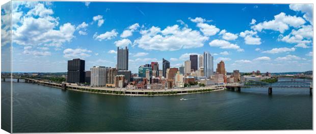 City of Pittsburgh - panoramic aerial view - PITTSBURGH, USA - JUNE 09, 2023 Canvas Print by Erik Lattwein