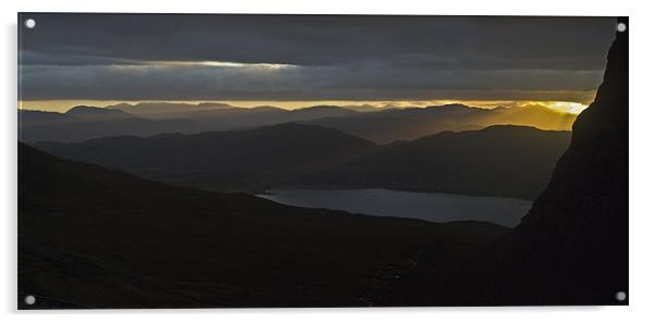 Dawn breaks over Loch Kishorn Acrylic by Gary Eason