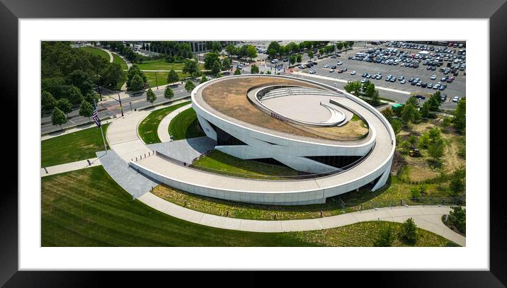 National Veterans Memorial and Museum in Columbus - aerial view - COLUMBUS, USA - JUNE 09, 2023 Framed Mounted Print by Erik Lattwein