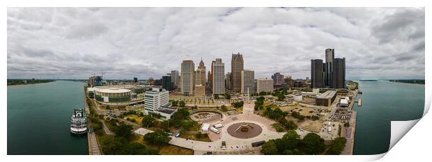 Panoramic view over Detroit Michigan - DETROIT, USA - JUNE 13, 2023 Print by Erik Lattwein