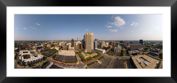 City of Indianapolis panoramic aerial view - INDIANAPOLIS, USA - JUNE 08, 2023 Framed Mounted Print by Erik Lattwein