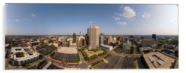 City of Indianapolis panoramic aerial view - INDIANAPOLIS, USA - JUNE 08, 2023 Acrylic by Erik Lattwein