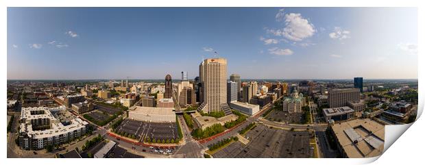 City of Indianapolis panoramic aerial view - INDIANAPOLIS, USA - JUNE 08, 2023 Print by Erik Lattwein