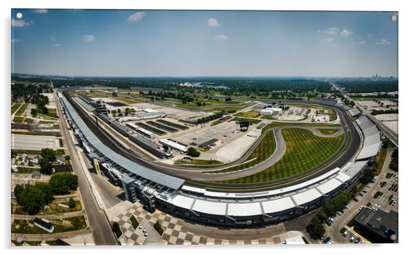Indianapolis Motor Speedway Racetrack from above - Panoramic shot - INDIANAPOLIS, USA - JUNE 08, 2023 Acrylic by Erik Lattwein