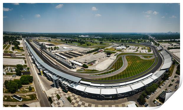 Indianapolis Motor Speedway Racetrack from above - Panoramic shot - INDIANAPOLIS, USA - JUNE 08, 2023 Print by Erik Lattwein