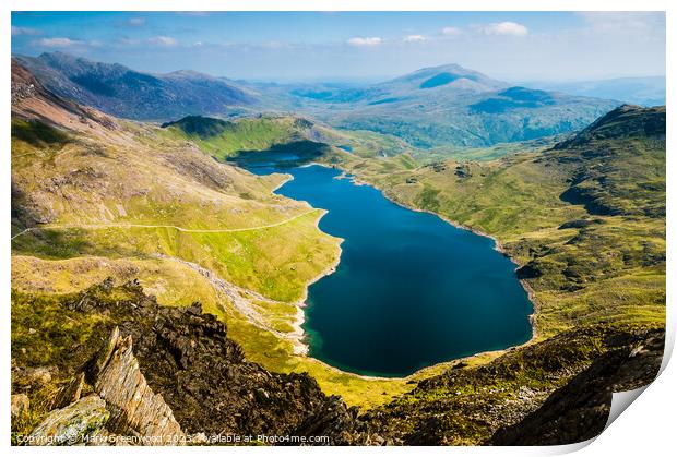 View from Snowdon Print by Mark Greenwood