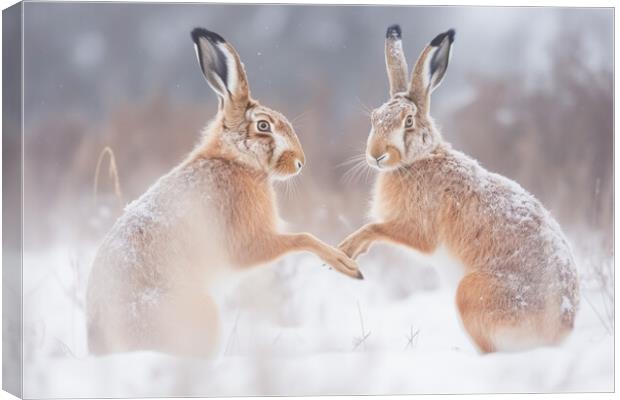 March Hares Canvas Print by Picture Wizard