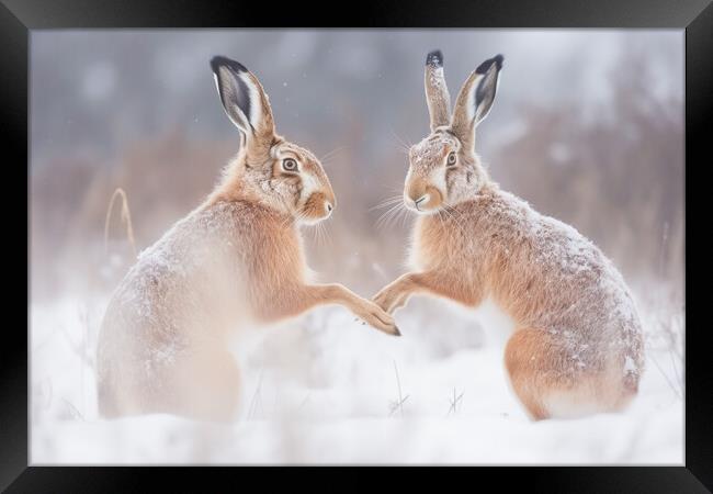 March Hares Framed Print by Picture Wizard