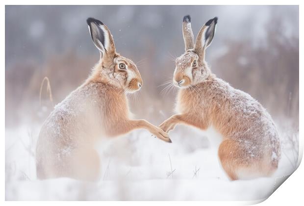 March Hares Print by Picture Wizard