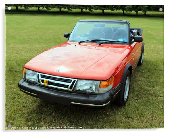 Saab 900 Convertible 1991 Acrylic by Kevin Maughan