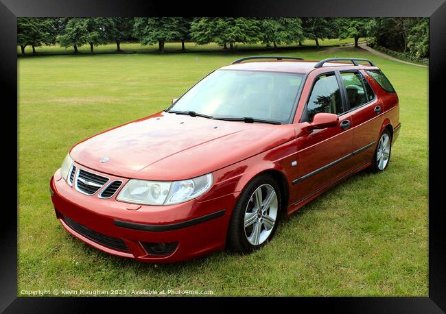 Saab  9-5 Estate Car 2005 Framed Print by Kevin Maughan