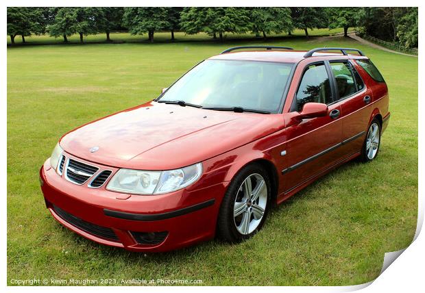 Saab  9-5 Estate Car 2005 Print by Kevin Maughan