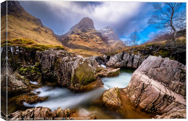 Two Sisters, Glen Coe Canvas Print by Peter O'Reilly