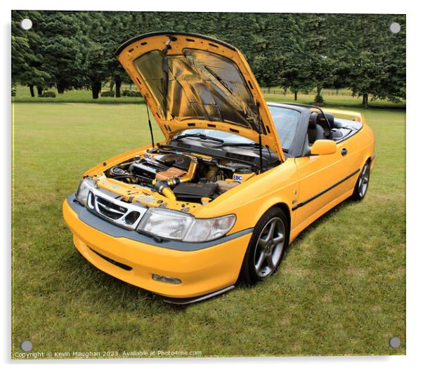 The Glorious Saab Convertible Acrylic by Kevin Maughan