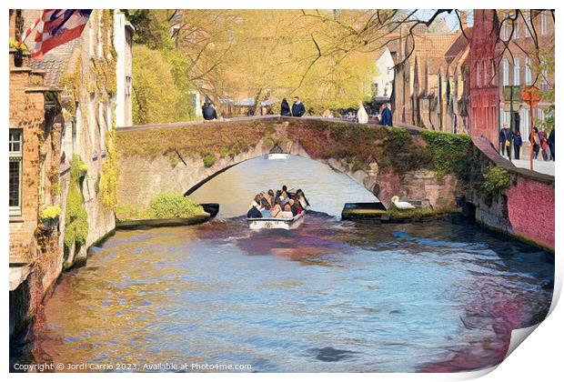 Bruges bridge in abstract - CR2304-9003-ABS Print by Jordi Carrio
