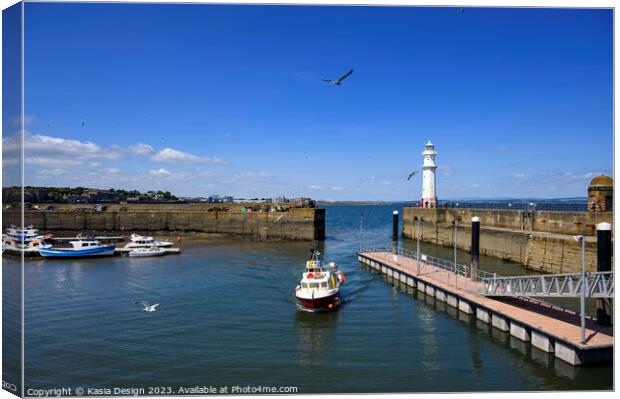 Returning with the Catch to Newhaven Harbour Canvas Print by Kasia Design