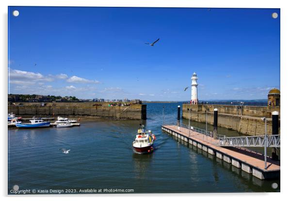 Returning with the Catch to Newhaven Harbour Acrylic by Kasia Design
