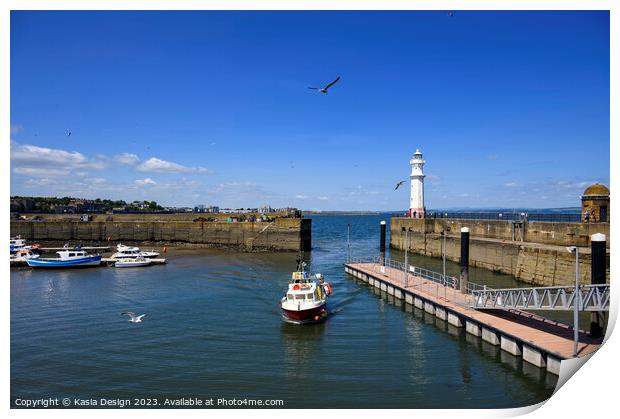 Returning with the Catch to Newhaven Harbour Print by Kasia Design
