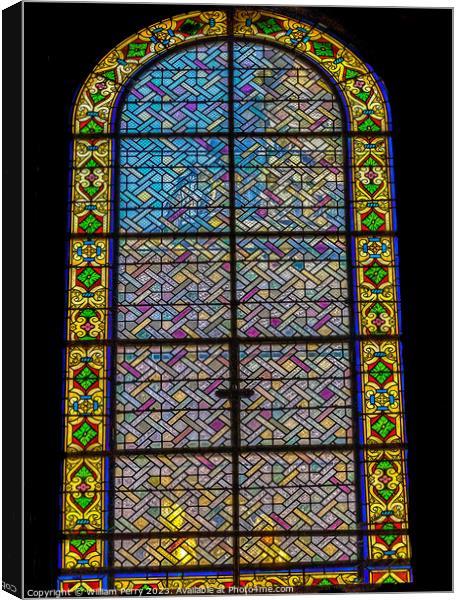 Stained Glass Hospital Hotel -Dieu Chapel Basilica Lyon France Canvas Print by William Perry