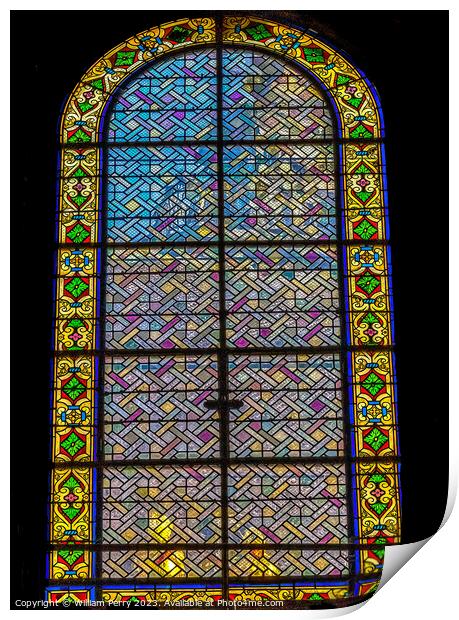 Stained Glass Hospital Hotel -Dieu Chapel Basilica Lyon France Print by William Perry