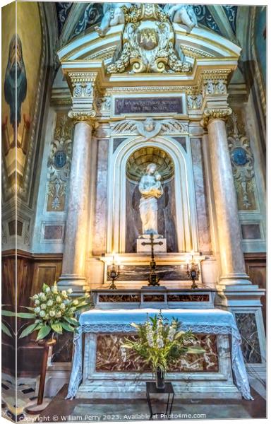 Mary Jesus Statue Hotel -Dieu Chapel Basilica Lyon France Canvas Print by William Perry