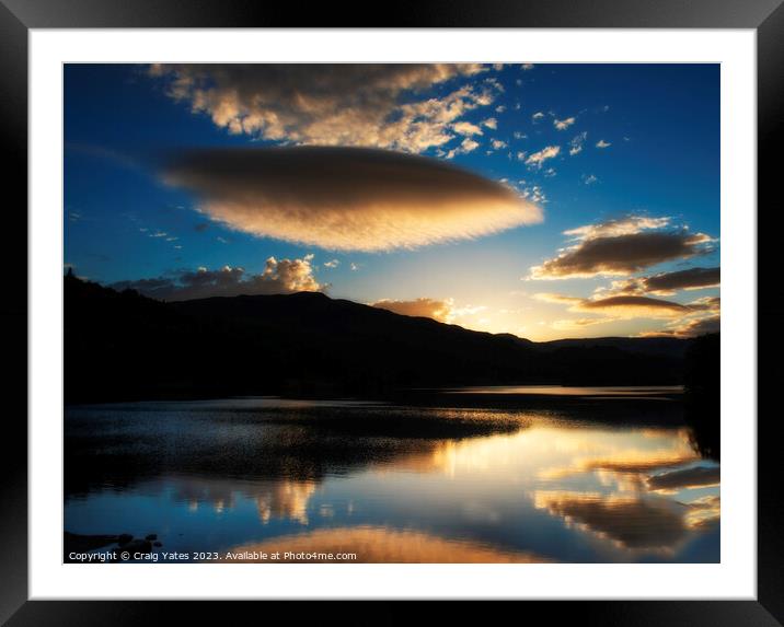 Lenticular Cloud Sunset Grasmere Lake District. Framed Mounted Print by Craig Yates