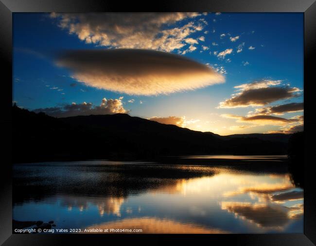 Lenticular Cloud Sunset Grasmere Lake District. Framed Print by Craig Yates