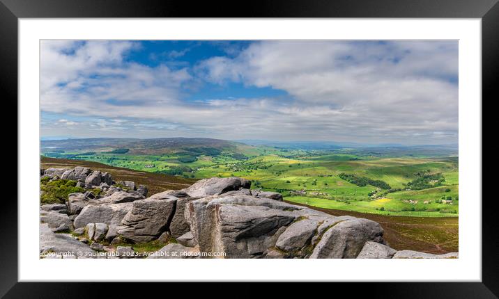 Panoramic view from Simon's Seat Framed Mounted Print by Paul Grubb