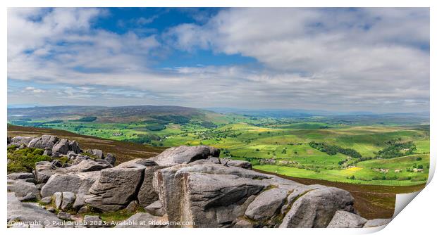 Panoramic view from Simon's Seat Print by Paul Grubb
