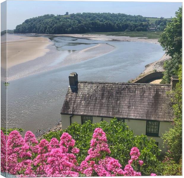 Dylan Thomas  Boathouse Canvas Print by HELEN PARKER