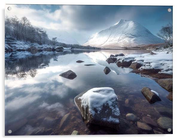 Loch Etive in Winter Acrylic by Steve Smith