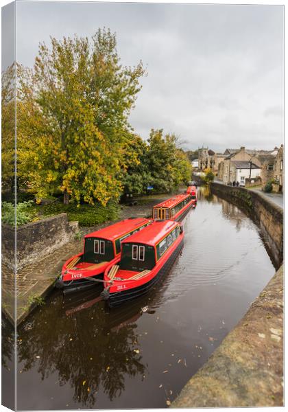 Jack and Jill moored in Skipton Canvas Print by Jason Wells