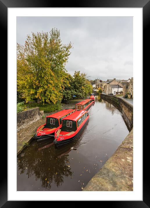 Jack and Jill moored in Skipton Framed Mounted Print by Jason Wells