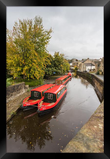 Jack and Jill moored in Skipton Framed Print by Jason Wells