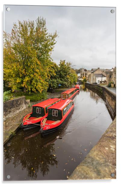 Jack and Jill moored in Skipton Acrylic by Jason Wells