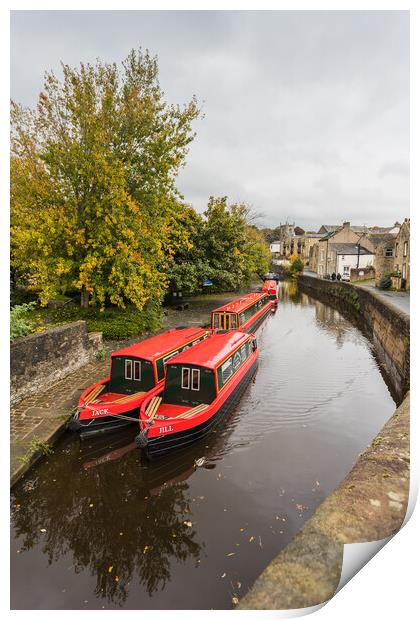 Jack and Jill moored in Skipton Print by Jason Wells
