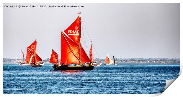 Red Sails On The River Print by Peter F Hunt