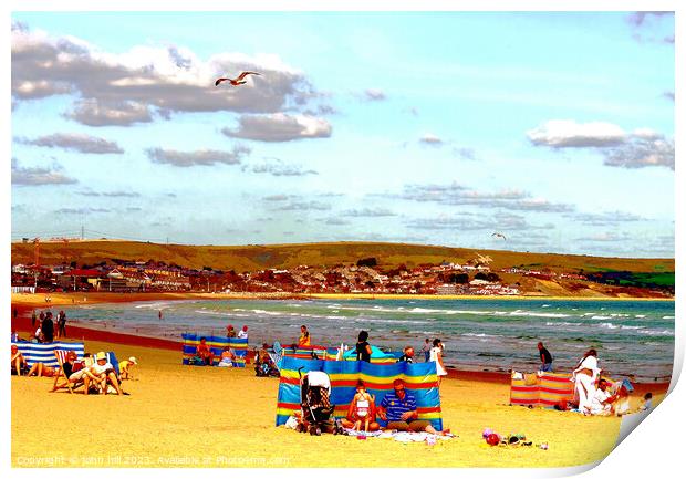 Warm September Day at Swanage Print by john hill