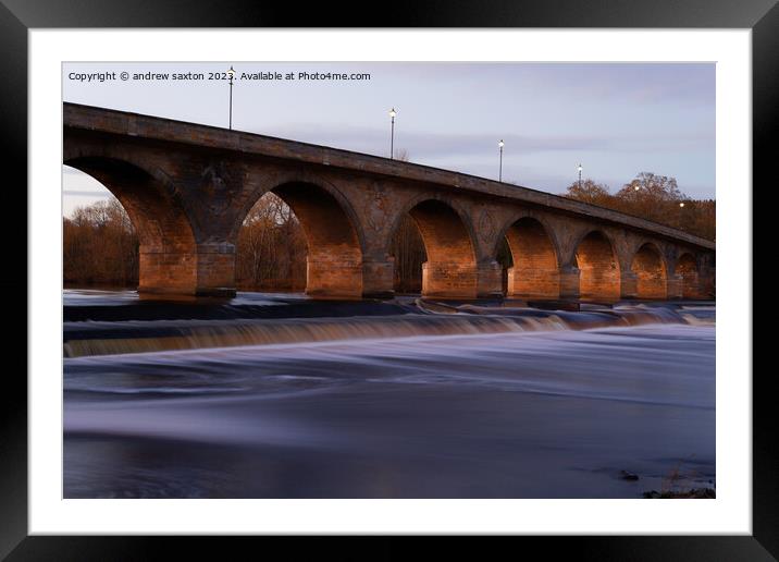 Water bridge  Framed Mounted Print by andrew saxton