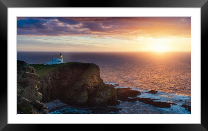 Stoer Lighthouse Sunset  Framed Mounted Print by Anthony McGeever